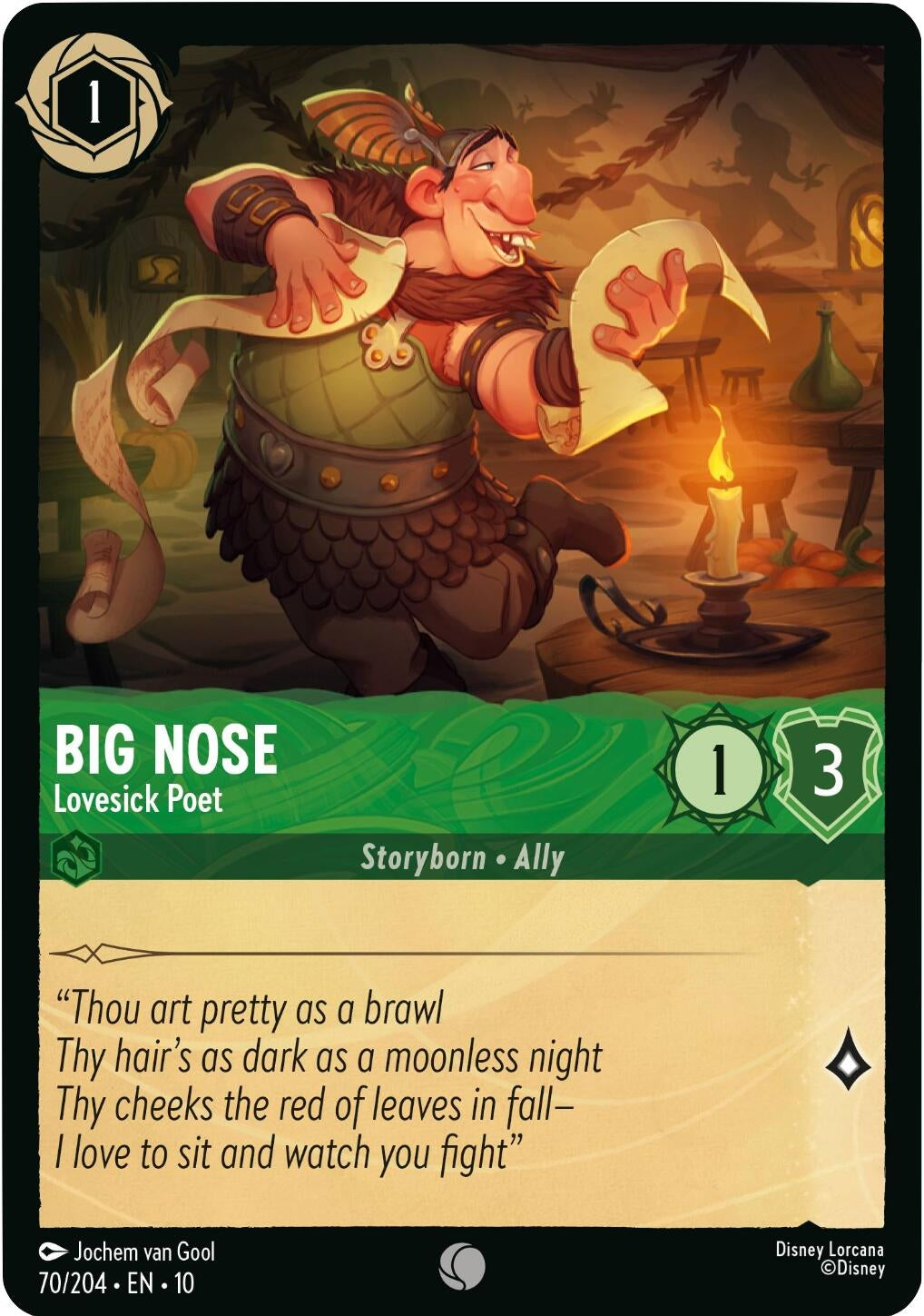 Image for Big Nose - Lovesick Poet (70/204) (Whispers in the Well) (10) - Disney Lorcana
