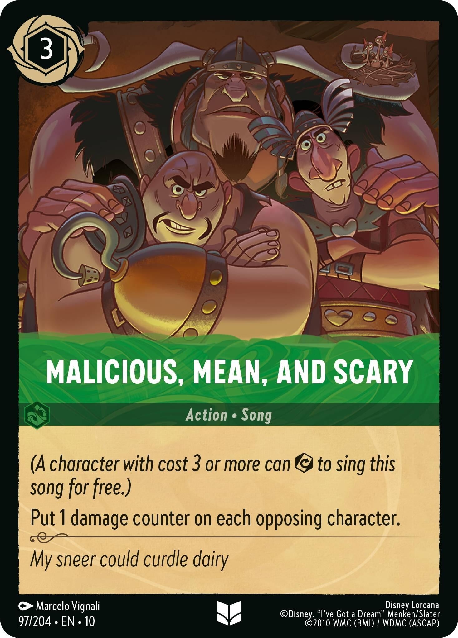 Image for Malicious, Mean, and Scary (97/204) (Whispers in the Well) (10) - Disney Lorcana