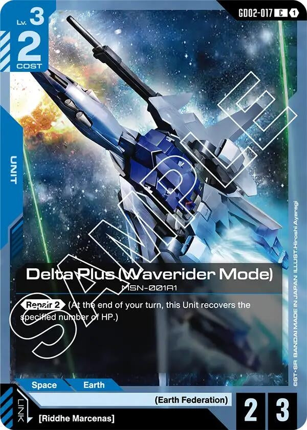 Image for Delta Plus (Waverider Mode) (GD02-017) (Dual Impact) (GD02) - Gundam Card Game