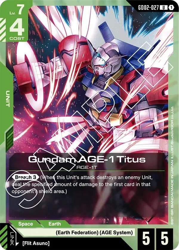 Image for Gundam AGE-1 Titus (GD02-027) (GD02-027) (Dual Impact) (GD02) - Gundam Card Game