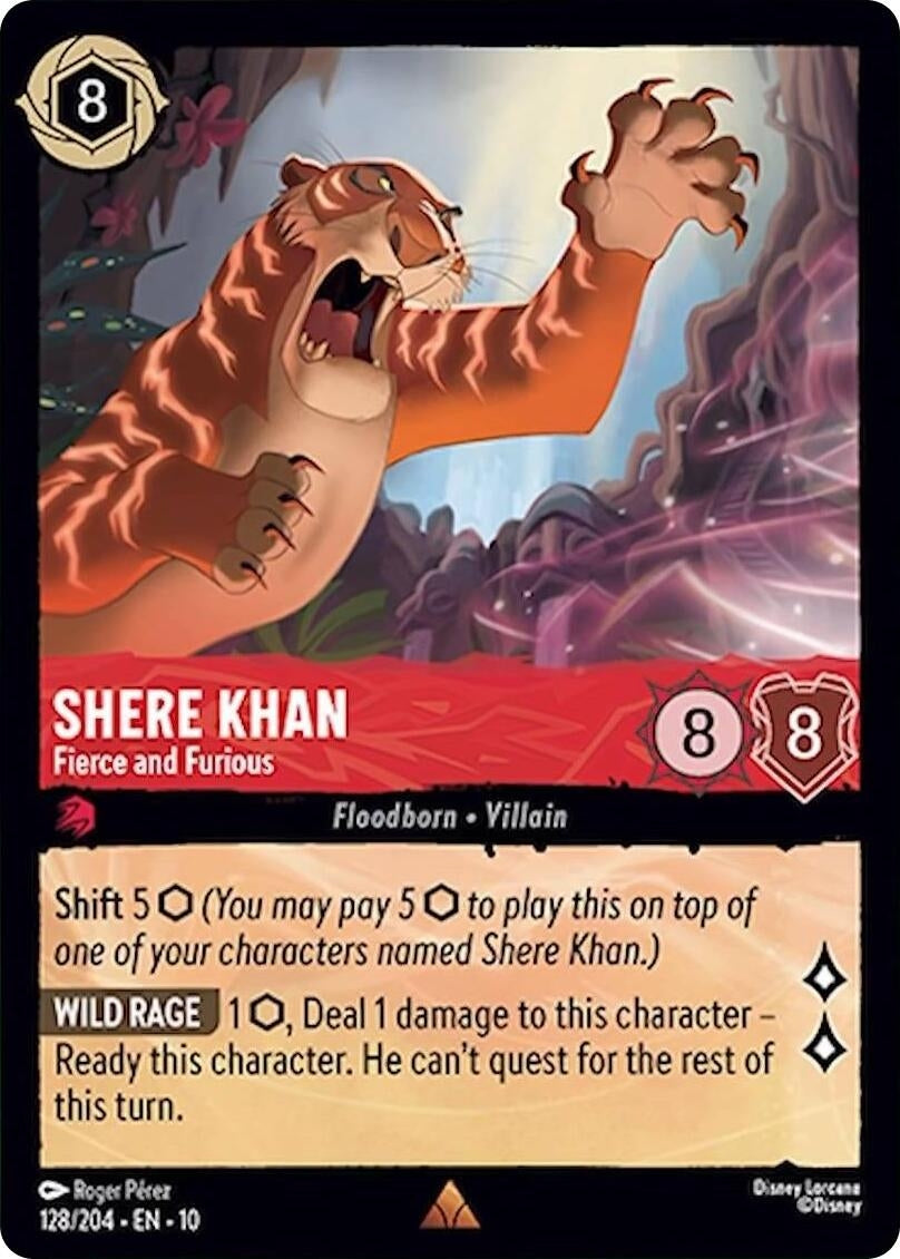 Image for Shere Khan - Fierce and Furious (128/204) (Whispers in the Well) (10) - Disney Lorcana