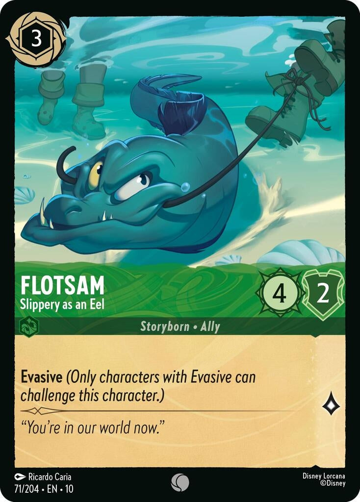 Image for Flotsam - Slippery as an Eel (71/204) (Whispers in the Well) (10) - Disney Lorcana