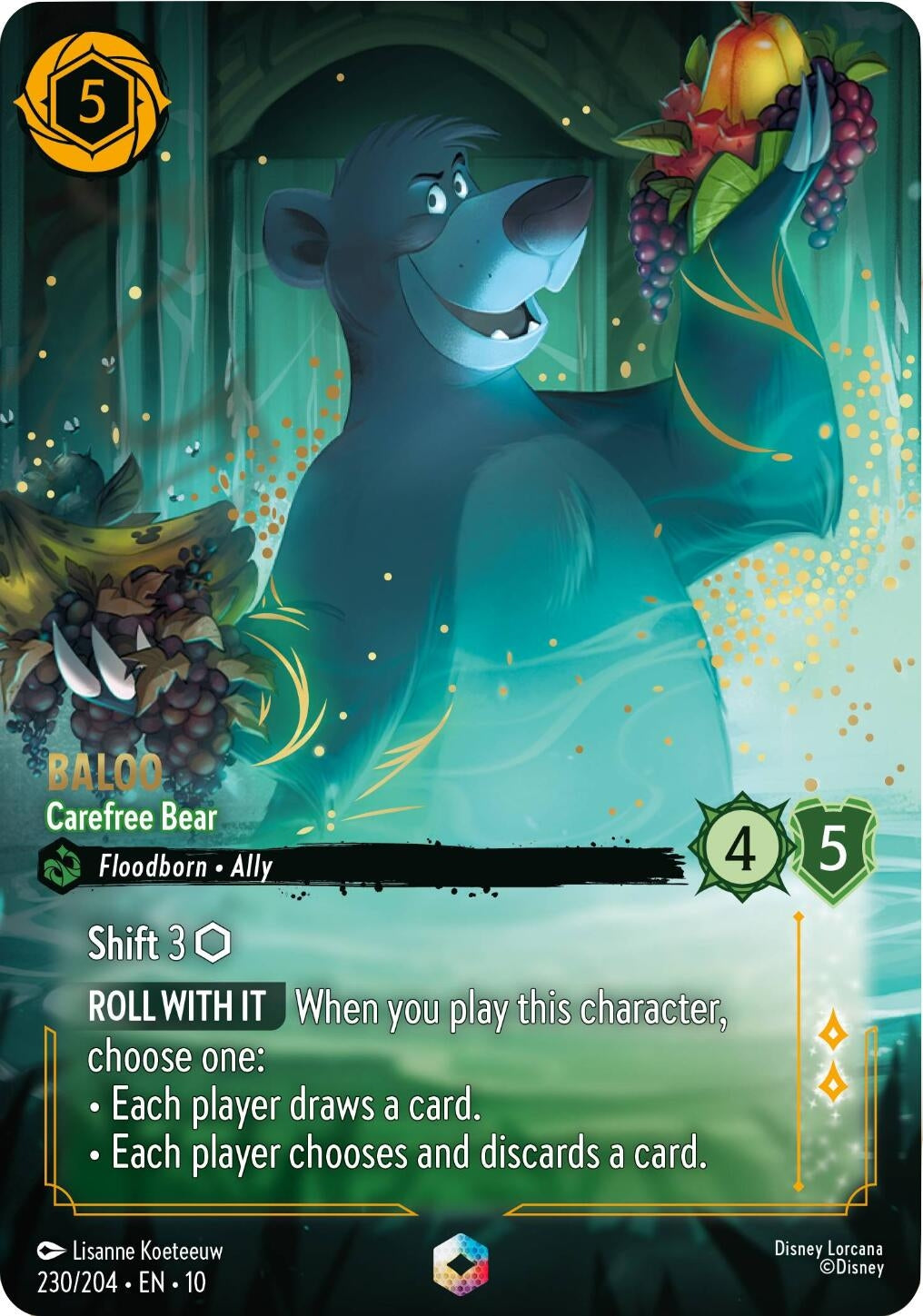 Image for Baloo - Carefree Bear (Enchanted) (230/204) (Whispers in the Well) (10) - Disney Lorcana
