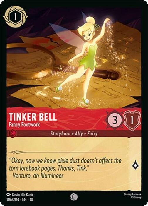 Image for Tinker Bell - Fancy Footwork (106/204) (Whispers in the Well) (10) - Disney Lorcana
