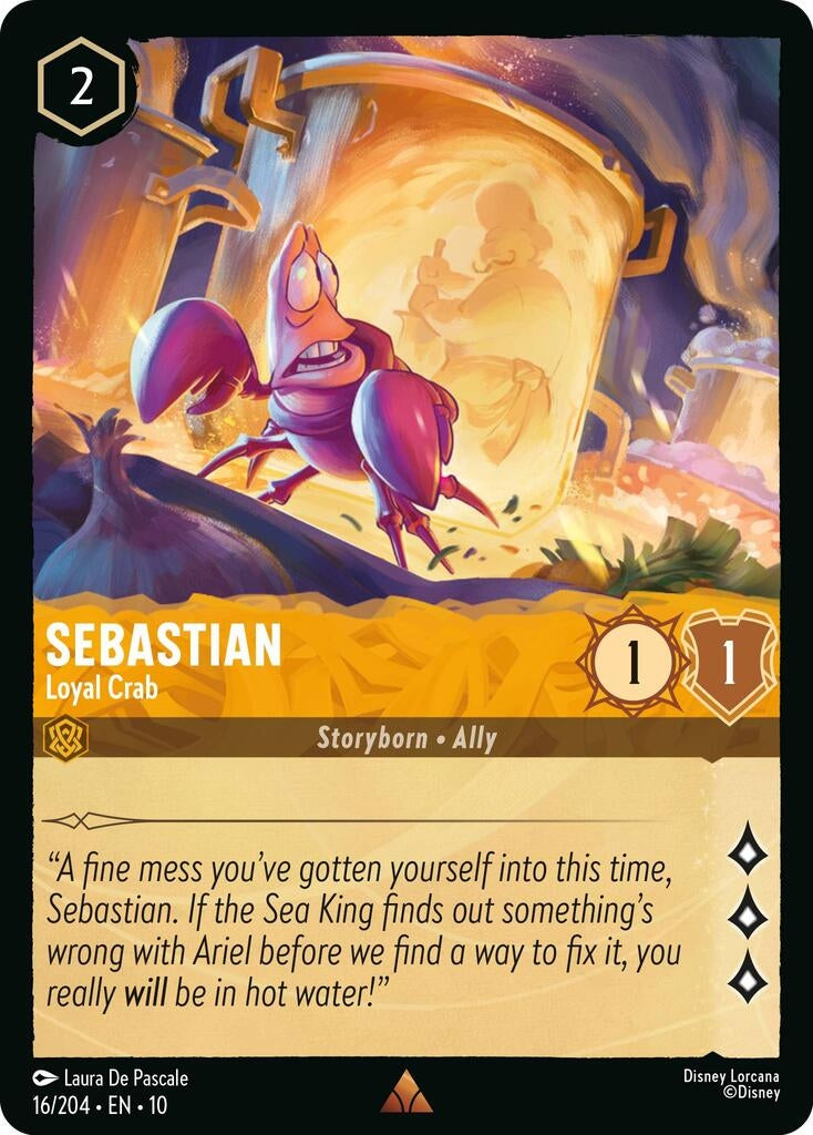 Image for Sebastian - Loyal Crab (16/204) (Whispers in the Well) (10) - Disney Lorcana