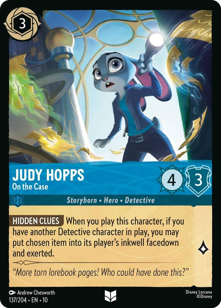 Image for Judy Hopps - On the Case (137/204) (Whispers in the Well) (10) - Disney Lorcana