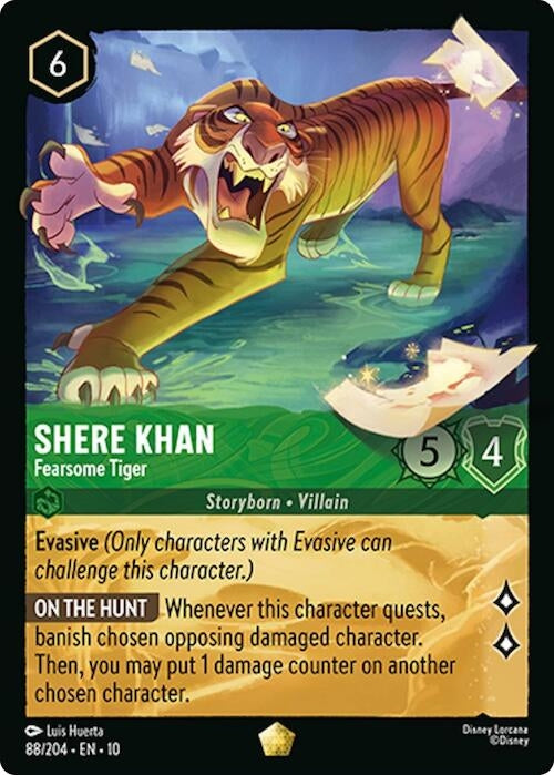 Image for Shere Khan - Fearsome Tiger (88/204) (Whispers in the Well) (10) - Disney Lorcana