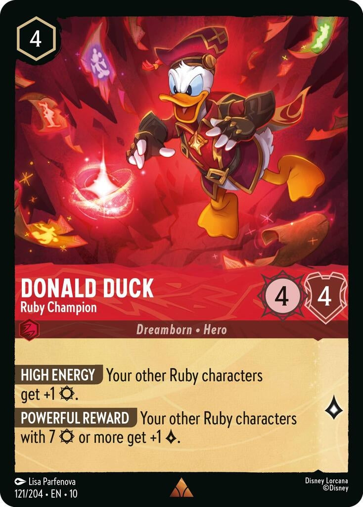 Image for Donald Duck - Ruby Champion (121/204) (Whispers in the Well) (10) - Disney Lorcana
