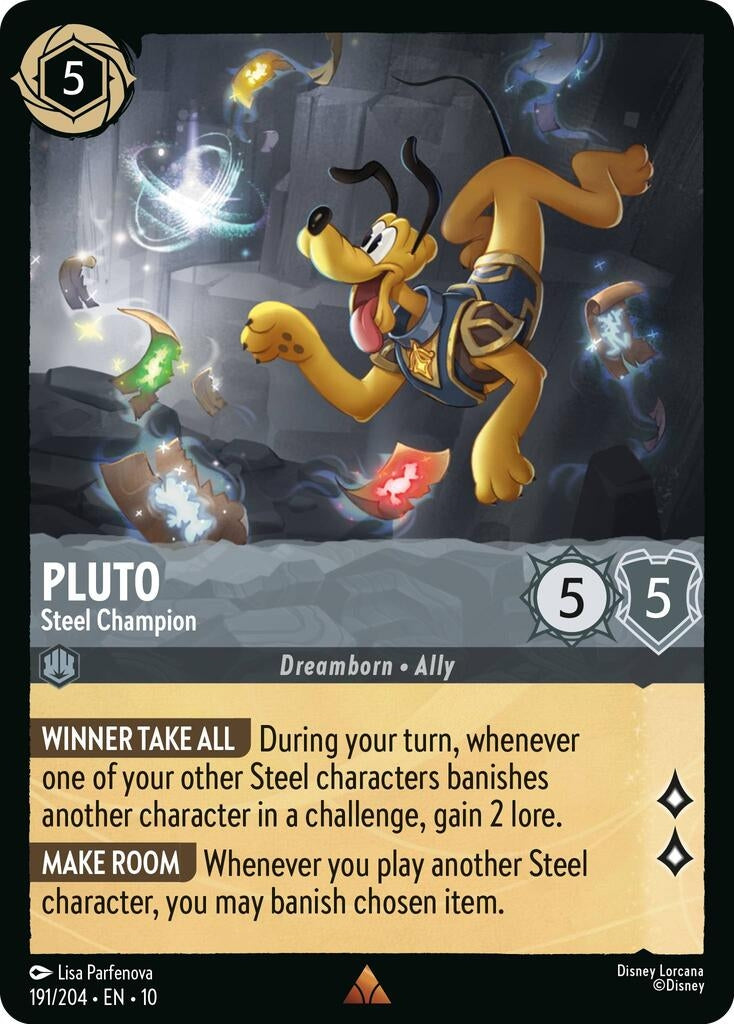 Image for Pluto - Steel Champion (191/204) (Whispers in the Well) (10) - Disney Lorcana