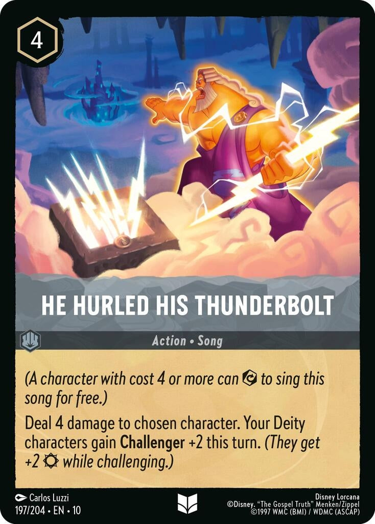 Image for He Hurled His Thunderbolt (197/204) (Whispers in the Well) (10) - Disney Lorcana