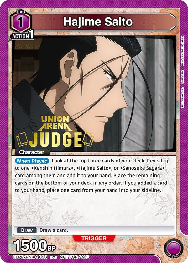 Image for Hajime Saito (036) (Judge Pack) (UEPR/RNK-1-036) (Union Arena Promotion Cards) (UEPR) - Union Arena
