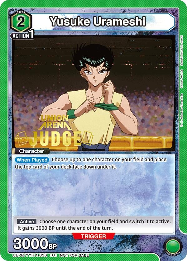 Image for Yusuke Urameshi (036) (Judge Pack) (UEPR/YYH-1-036) (Union Arena Promotion Cards) (UEPR) - Union Arena