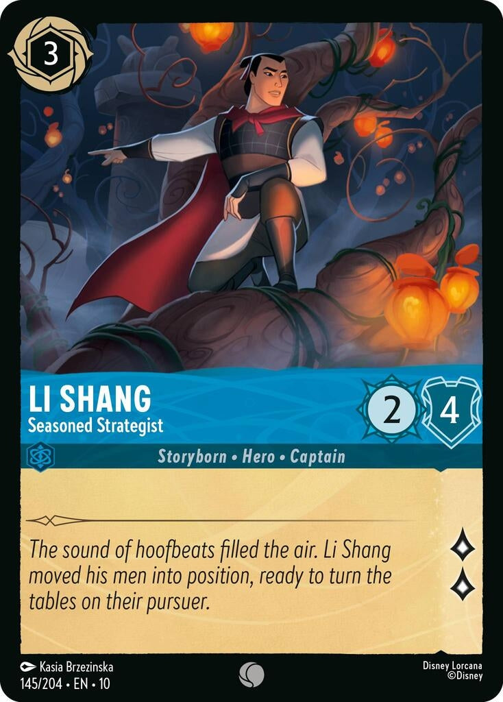 Image for Li Shang - Seasoned Strategist (145/204) (Whispers in the Well) (10) - Disney Lorcana