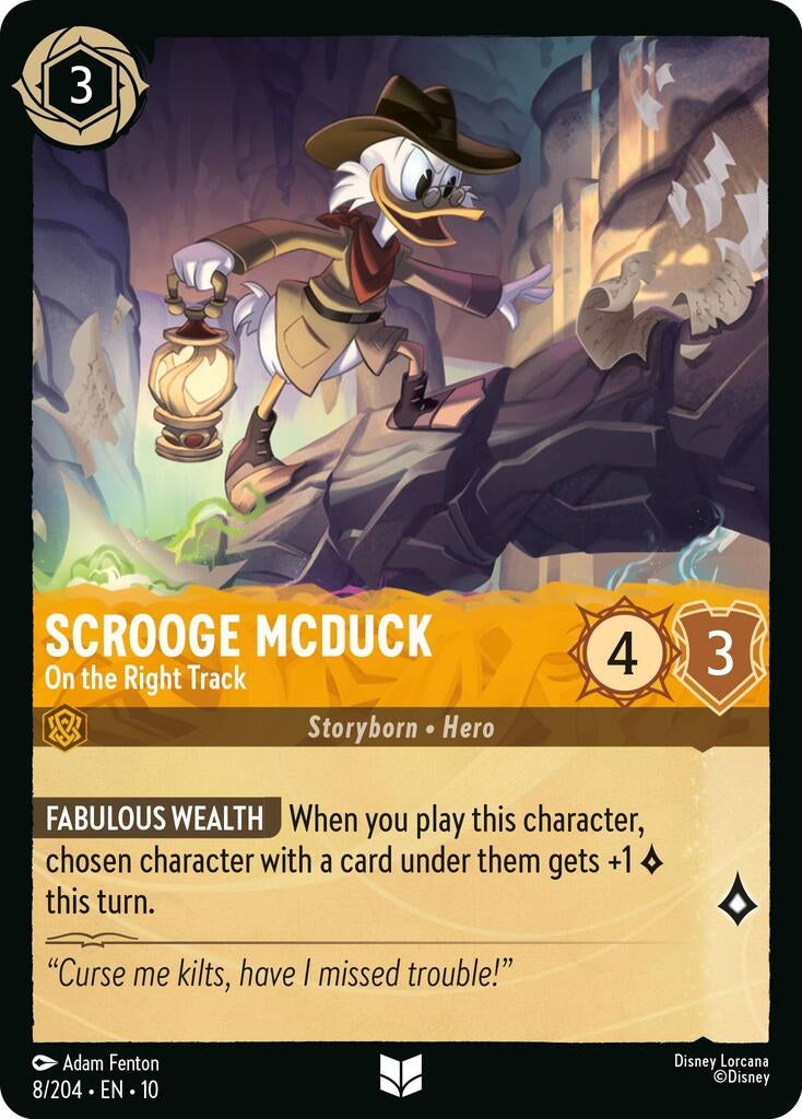 Image for Scrooge McDuck - On the Right Track (8/204) (Whispers in the Well) (10) - Disney Lorcana