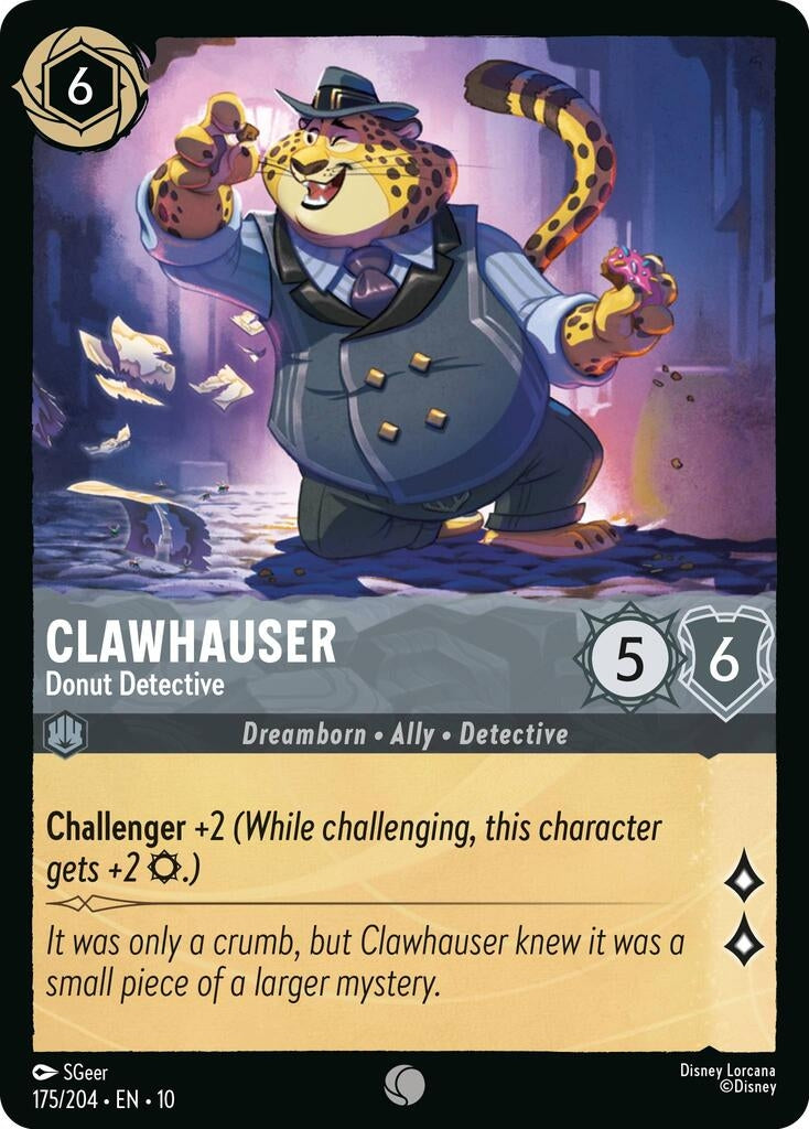 Image for Clawhauser - Donut Detective (175/204) (Whispers in the Well) (10) - Disney Lorcana