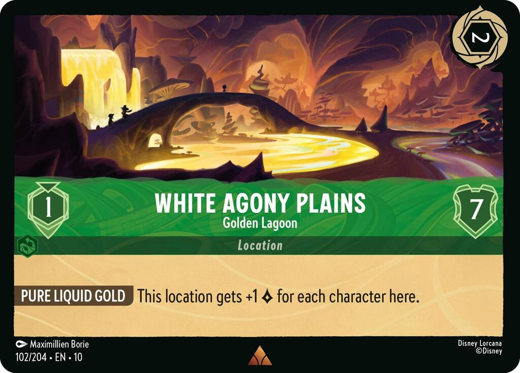 Image for White Agony Plains - Golden Lagoon (102/204) (Whispers in the Well) (10) - Disney Lorcana