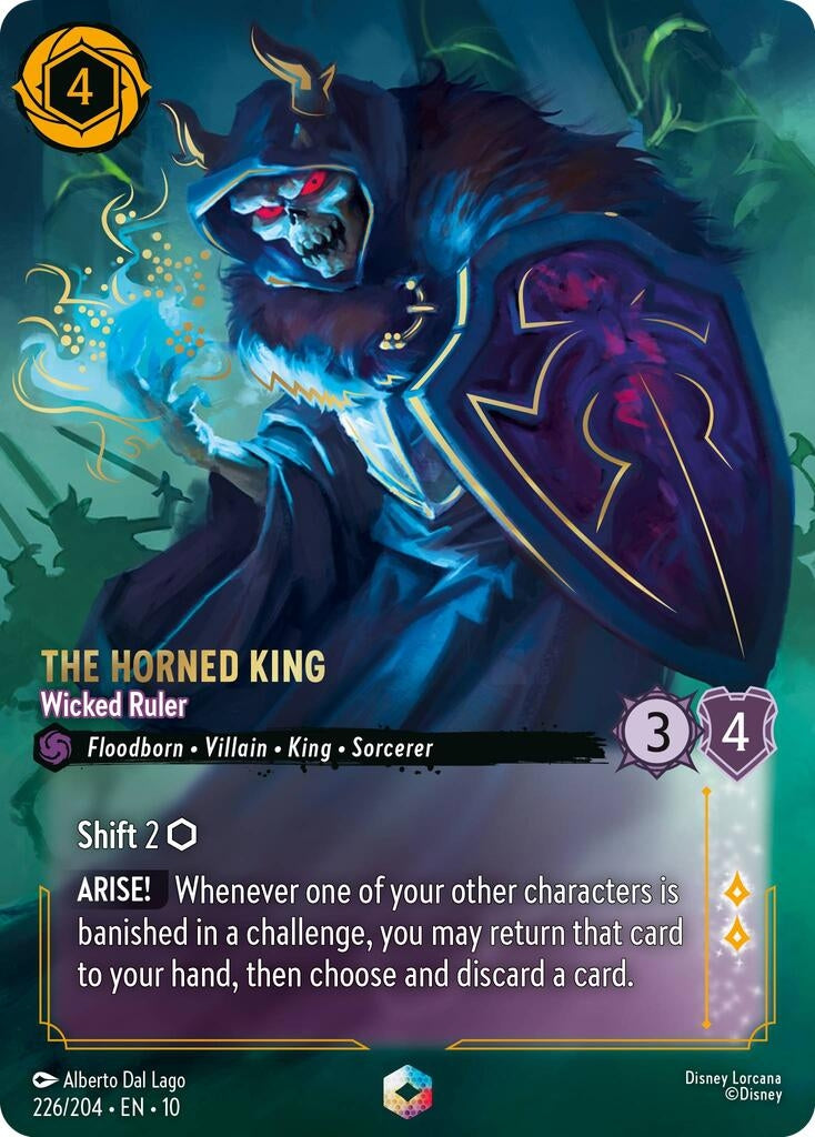 Image for The Horned King - Wicked Ruler (Enchanted) (226/204) (Whispers in the Well) (10) - Disney Lorcana