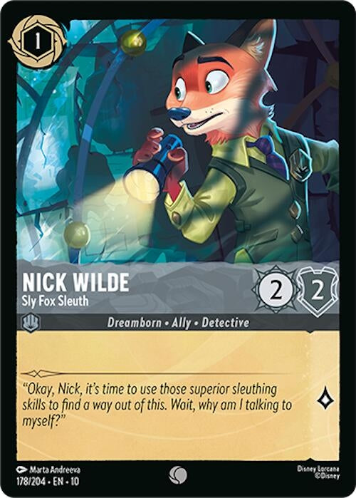 Image for Nick Wilde - Sly Fox Sleuth (178/204) (Whispers in the Well) (10) - Disney Lorcana