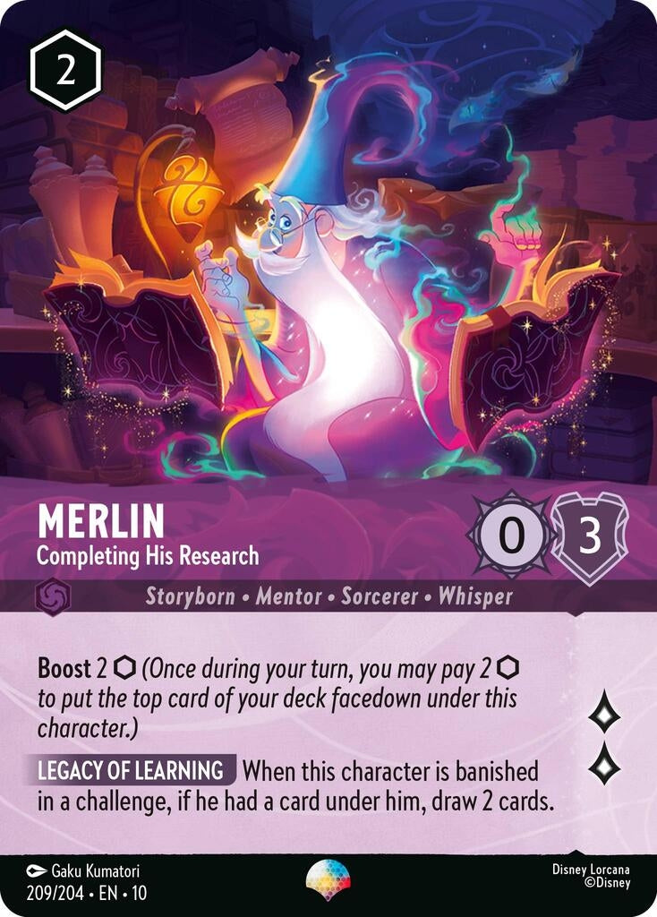 Image for Merlin - Completing His Research (Epic) (209/204) (Whispers in the Well) (10) - Disney Lorcana