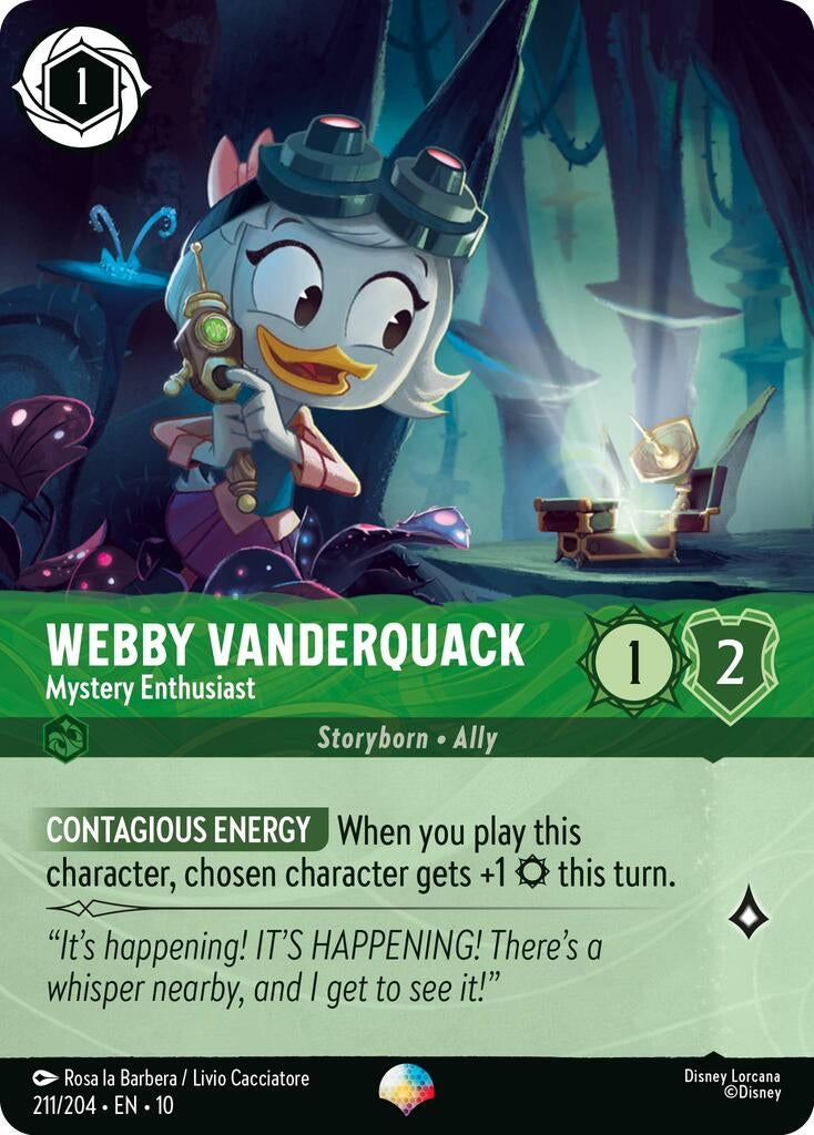 Image for Webby Vanderquack - Mystery Enthusiast (Epic) (211/204) (Whispers in the Well) (10) - Disney Lorcana