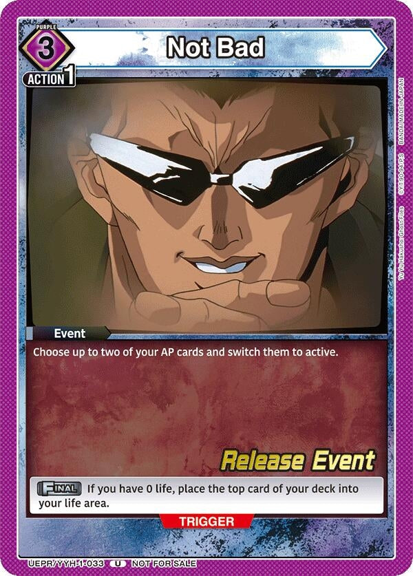 Image for Not Bad (UEPR/YYH-1-033) (UE13BT: Yu Yu Hakusho: Ghost Files Release Event Cards) (UE13BT_RE) - Union Arena