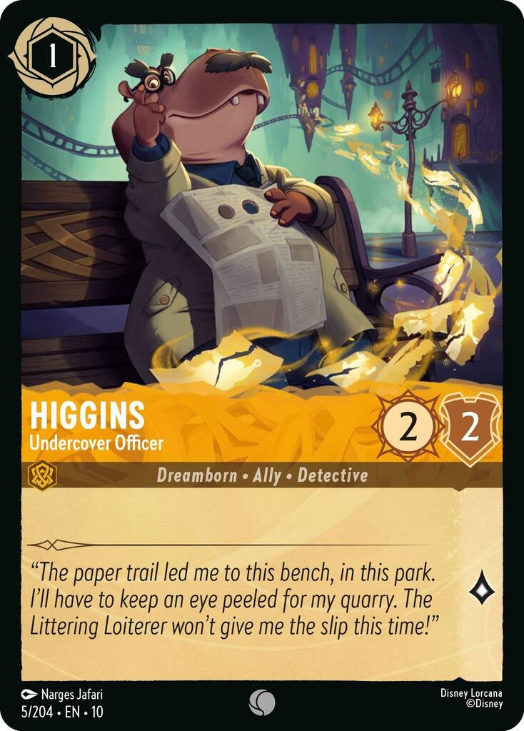 Image for Higgins - Undercover Officer (5/204) (Whispers in the Well) (10) - Disney Lorcana
