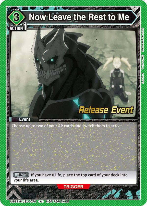 Image for Now Leave the Rest to Me (UEPR/KJ8-1-074) (UE12BT: Kaiju No. 8 Release Event Cards) (UE12BT_RE) - Union Arena