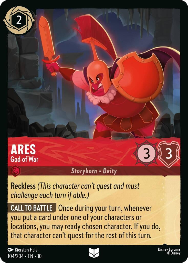 Image for Ares - God of War (104/204) (Whispers in the Well) (10) - Disney Lorcana