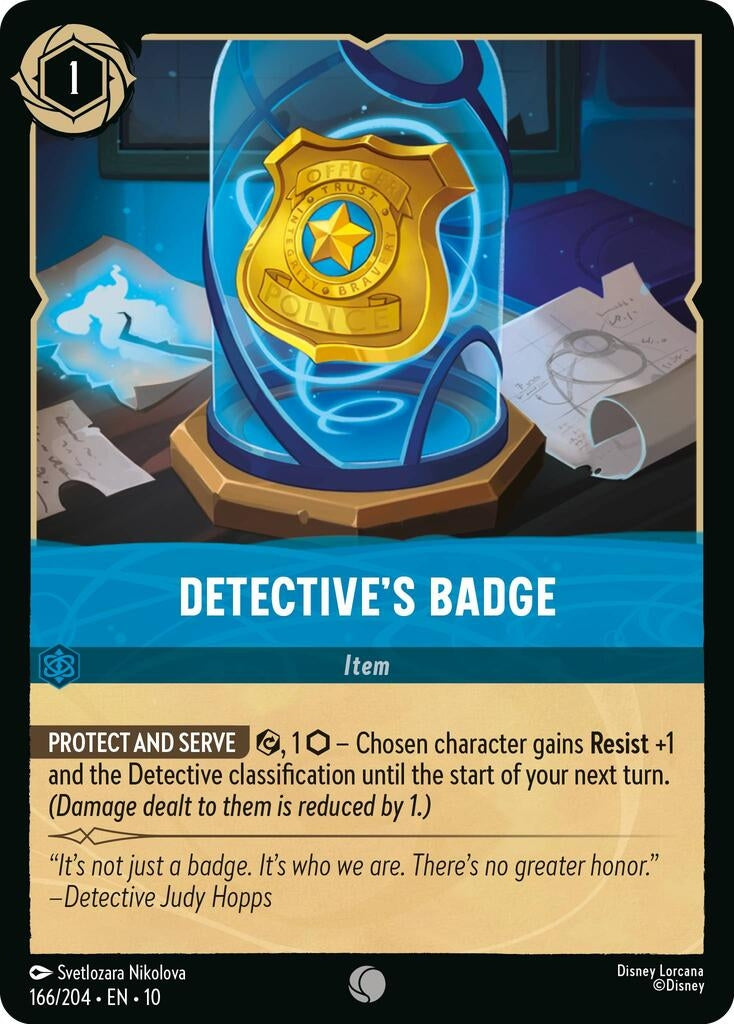 Image for Detective's Badge (166/204) (Whispers in the Well) (10) - Disney Lorcana