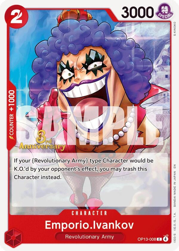 Image for Emporio.Ivankov (OP13-008) (Carrying On His Will: 3rd Anniversary Tournament Cards) (OP13 ANN) - One Piece Card Game