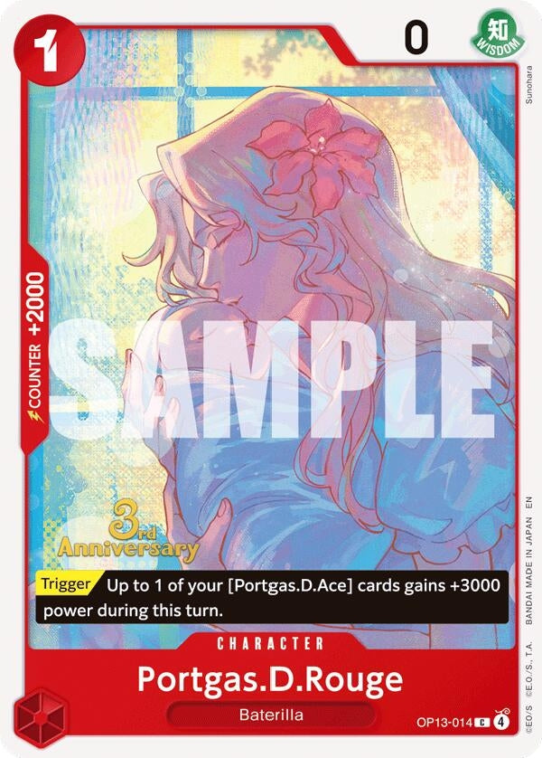 Image for Portgas.D.Rouge (OP13-014) (Carrying On His Will: 3rd Anniversary Tournament Cards) (OP13 ANN) - One Piece Card Game