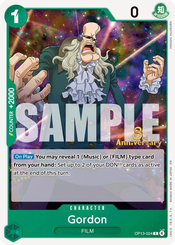 Image for Gordon (OP13-024) (Carrying On His Will: 3rd Anniversary Tournament Cards) (OP13 ANN) - One Piece Card Game