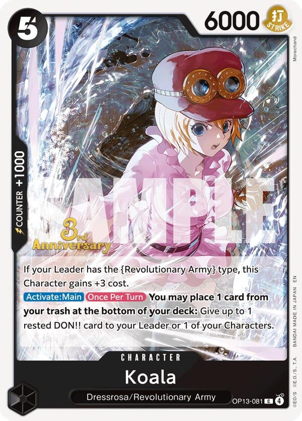 Image for Koala (OP13-081) (Carrying On His Will: 3rd Anniversary Tournament Cards) (OP13 ANN) - One Piece Card Game
