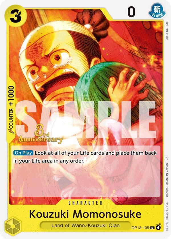 Image for Kouzuki Momonosuke (OP13-105) (Carrying On His Will: 3rd Anniversary Tournament Cards) (OP13 ANN) - One Piece Card Game