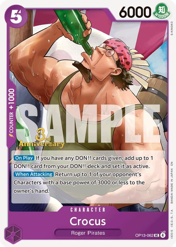 Image for Crocus (OP13-062) (Carrying On His Will: 3rd Anniversary Tournament Cards) (OP13 ANN) - One Piece Card Game