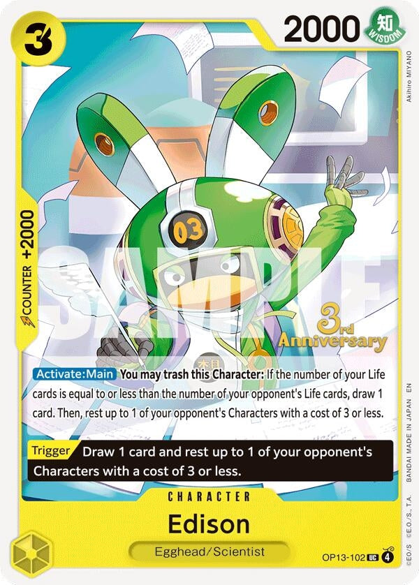 Image for Edison (OP13-102) (Carrying On His Will: 3rd Anniversary Tournament Cards) (OP13 ANN) - One Piece Card Game