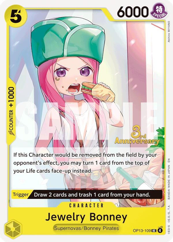 Image for Jewelry Bonney (109) (OP13-109) (Carrying On His Will: 3rd Anniversary Tournament Cards) (OP13 ANN) - One Piece Card Game