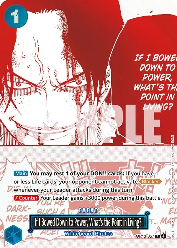Image for If I Bowed Down to Power, What's the Point in Living? (3rd Anniversary Treasure Campaign Pack) (OP13-057) (One Piece Promotion Cards) (OP-PR) - One Piece Card Game