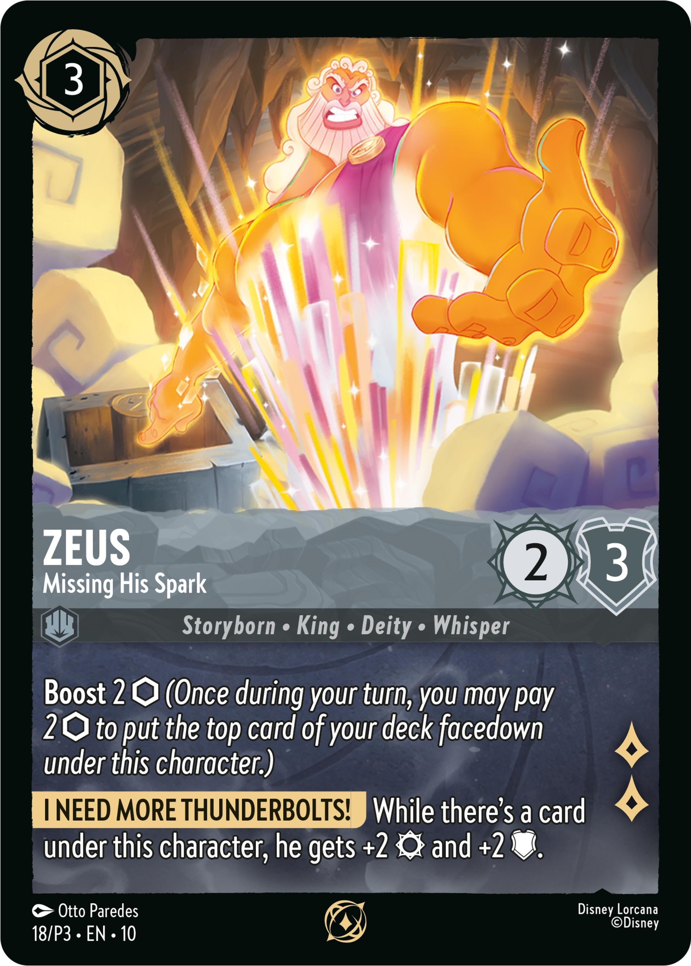 Image for Zeus - Missing His Spark (18) (Disney Lorcana Promo Cards) (DLPC) - Disney Lorcana