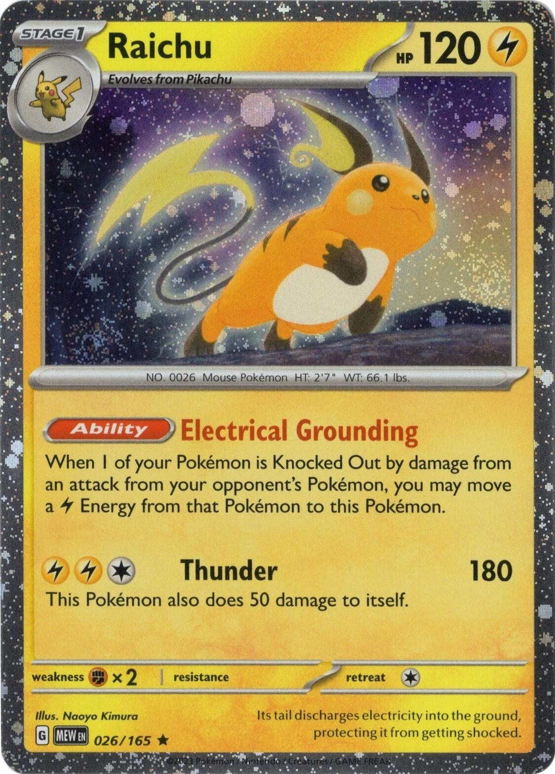 Image for Raichu 026/165 (Cosmos Holo) (026/165) (Miscellaneous Cards & Products) (MCAP) - Pokemon