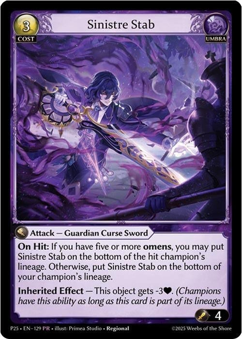 Image for Sinistre Stab (129) (Promotional Cards) (P) - Grand Archive TCG