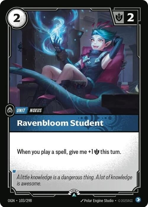 Image for Ravenbloom Student (103/298) (Riftbound Organized Play Promotional Cards) (OPP) - Riftbound: League of Legends Trading Card Game