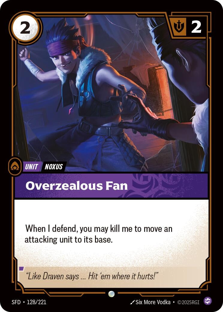 Image for Overzealous Fan (128/221) (Spiritforged) (SFD) - Riftbound: League of Legends Trading Card Game