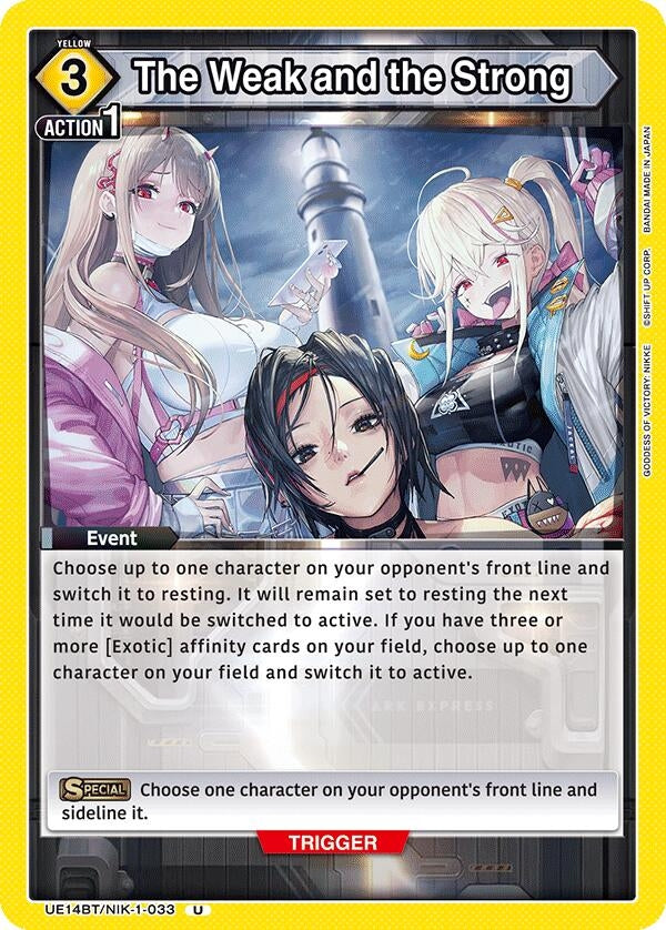 Image for The Weak and the Strong (UE14BT/NIK-1-033) (UE14BT: GODDESS OF VICTORY: NIKKE) (UE14BT) - Union Arena