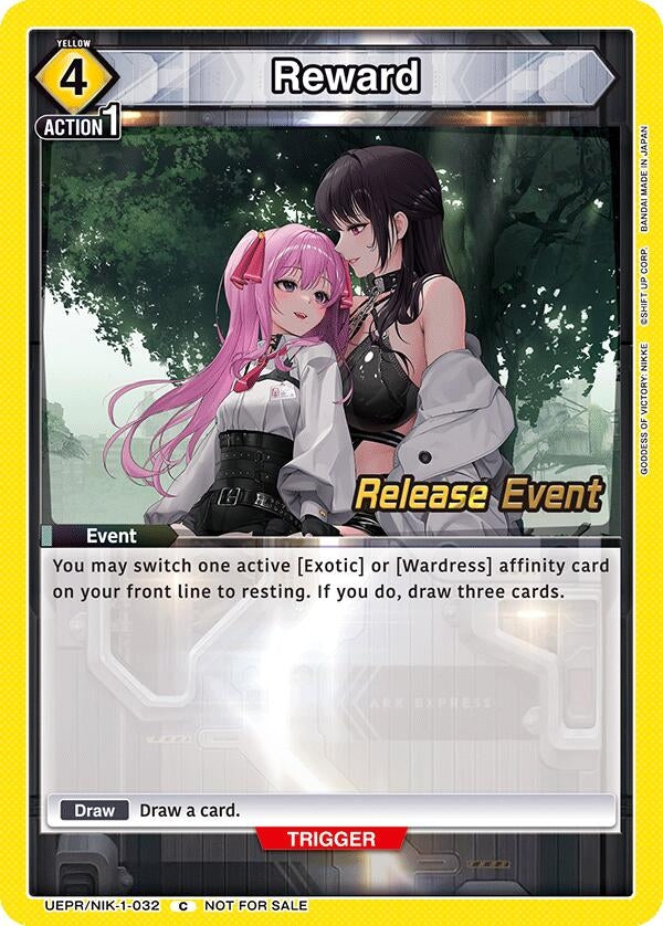 Image for Reward (UEPR/NIK-1-032) (UE14BT: GODDESS OF VICTORY: NIKKE Release Event Cards) (UE14BT_RE) - Union Arena