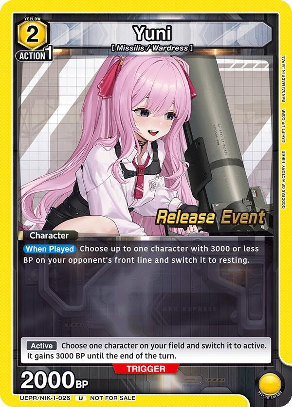 Image for Yuni (026) (UEPR/NIK-1-026) (UE14BT: GODDESS OF VICTORY: NIKKE Release Event Cards) (UE14BT_RE) - Union Arena