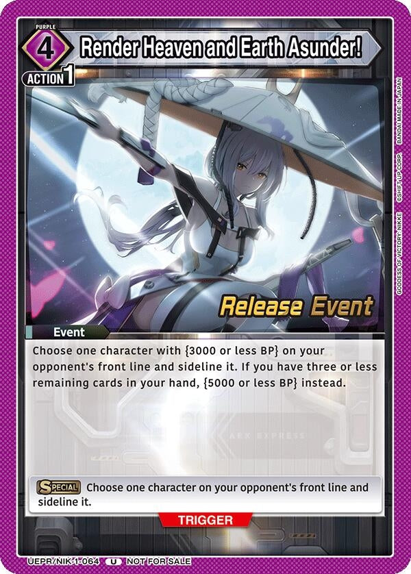 Image for Render Heaven and Earth Asunder! (UEPR/NIK-1-064) (UE14BT: GODDESS OF VICTORY: NIKKE Release Event Cards) (UE14BT_RE) - Union Arena