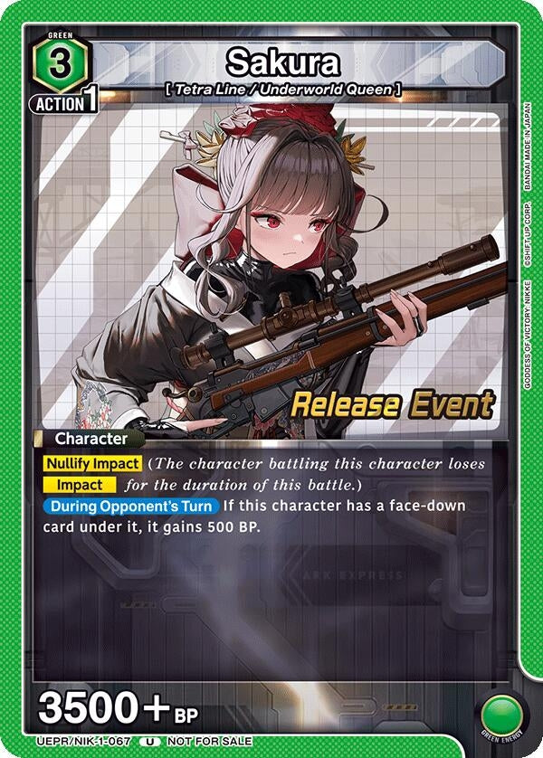 Image for Sakura (UEPR/NIK-1-067) (UE14BT: GODDESS OF VICTORY: NIKKE Release Event Cards) (UE14BT_RE) - Union Arena
