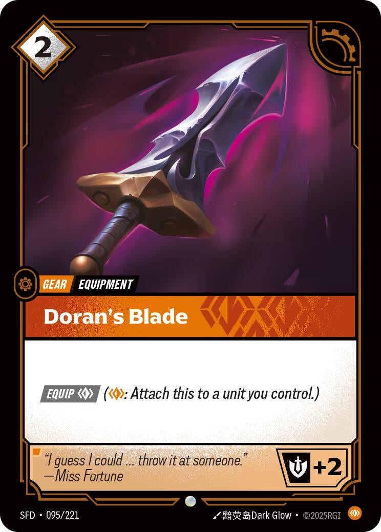 Image for Doran's Blade (095/221) (Spiritforged) (SFD) - Riftbound: League of Legends Trading Card Game