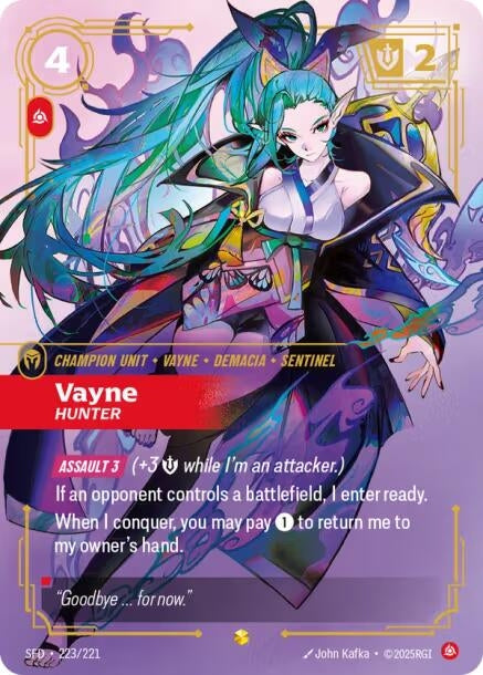 Image for Vayne - Hunter (Overnumbered) (223/221) (Spiritforged) (SFD) - Riftbound: League of Legends Trading Card Game